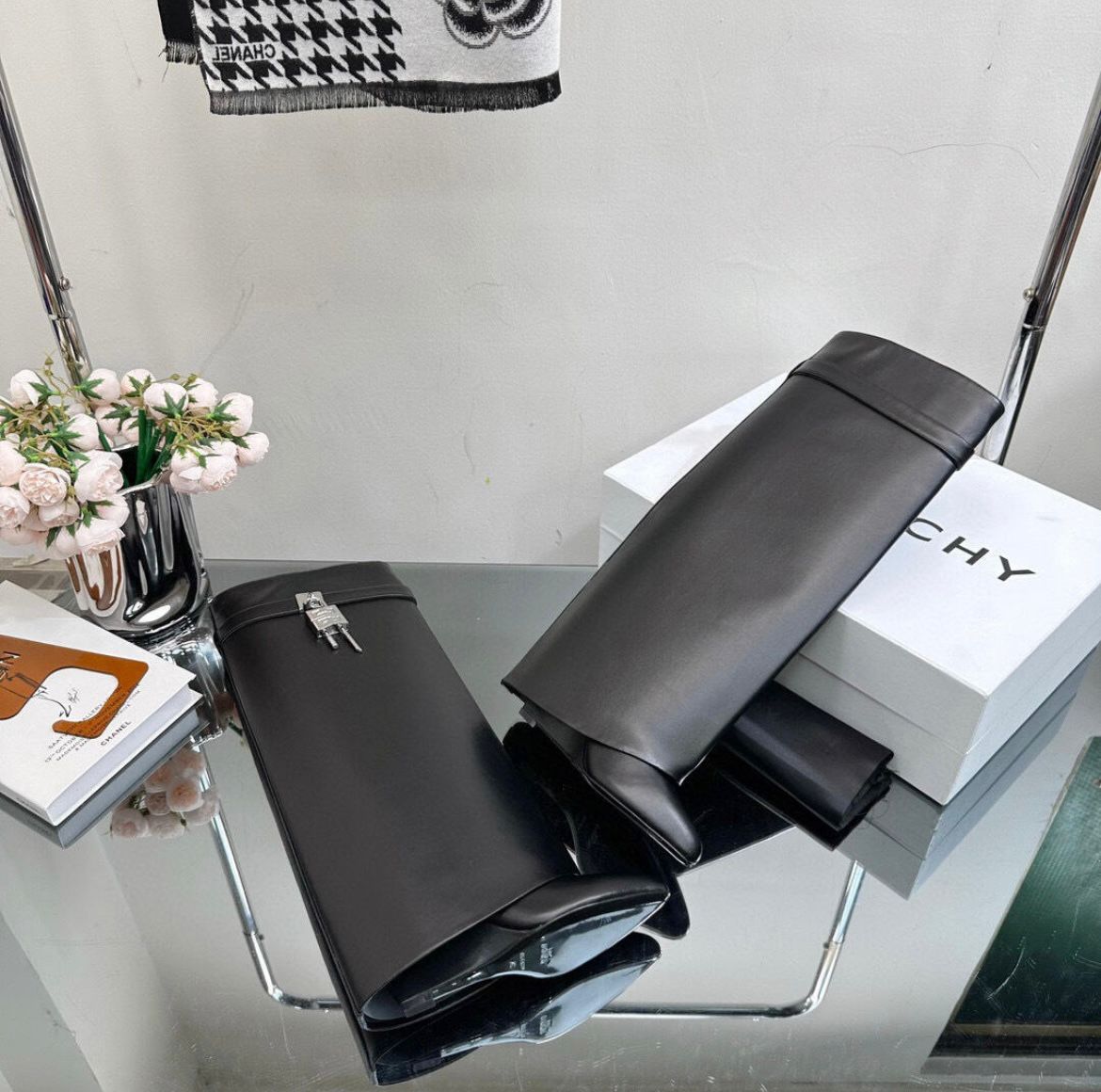 Bottes Shark haute gigi noir