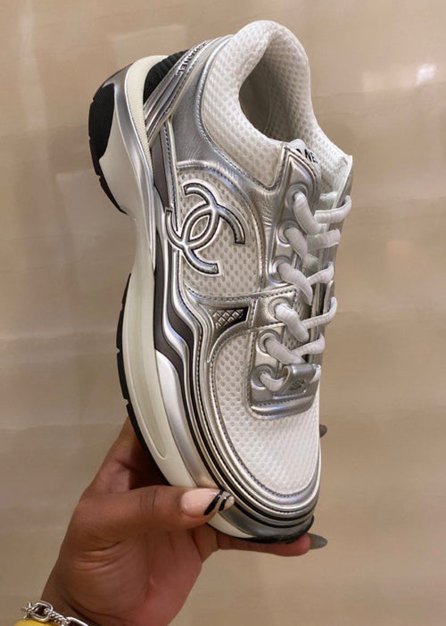 Baskets CC blanc/argenté