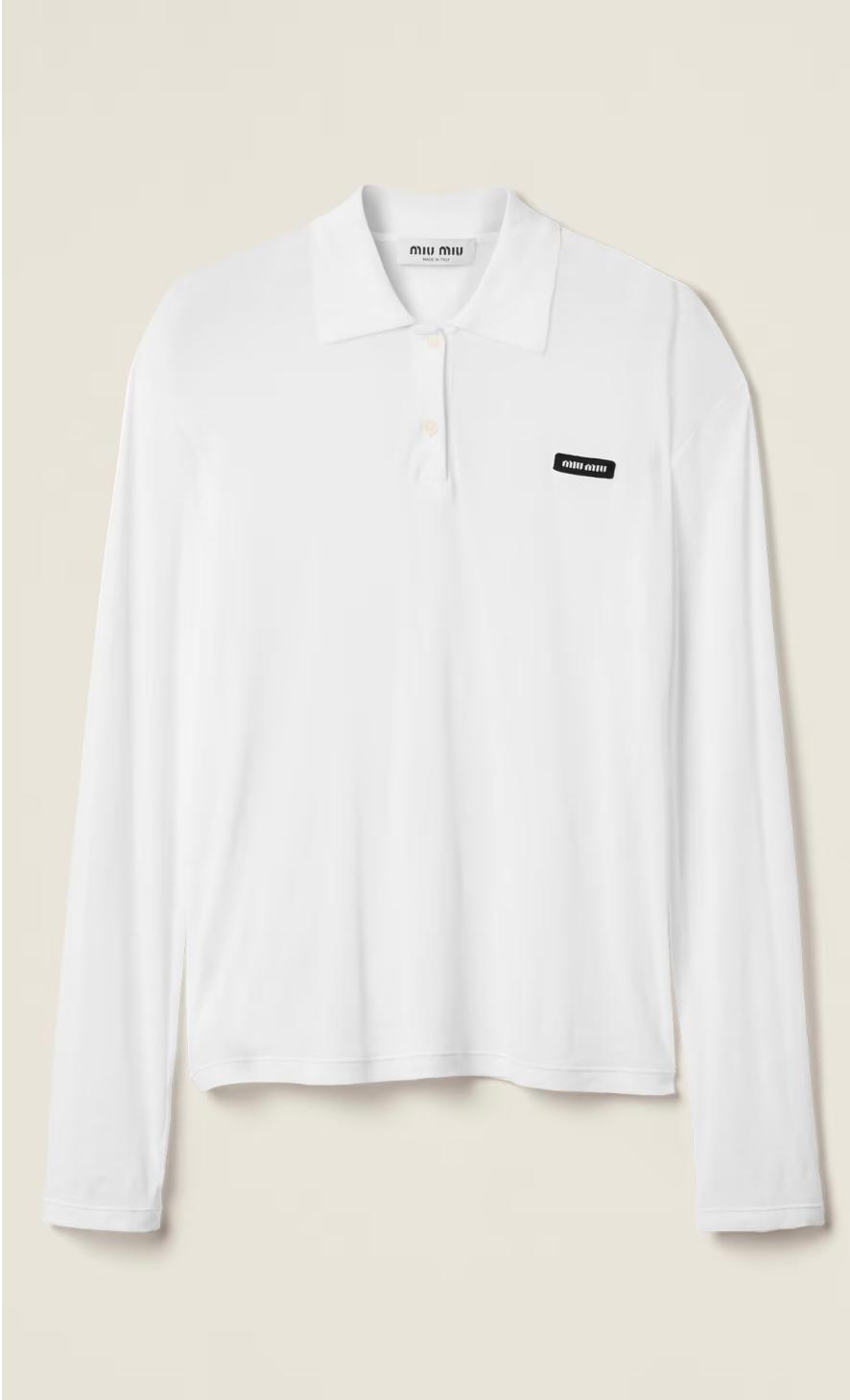 Polo longue manches miu blanc