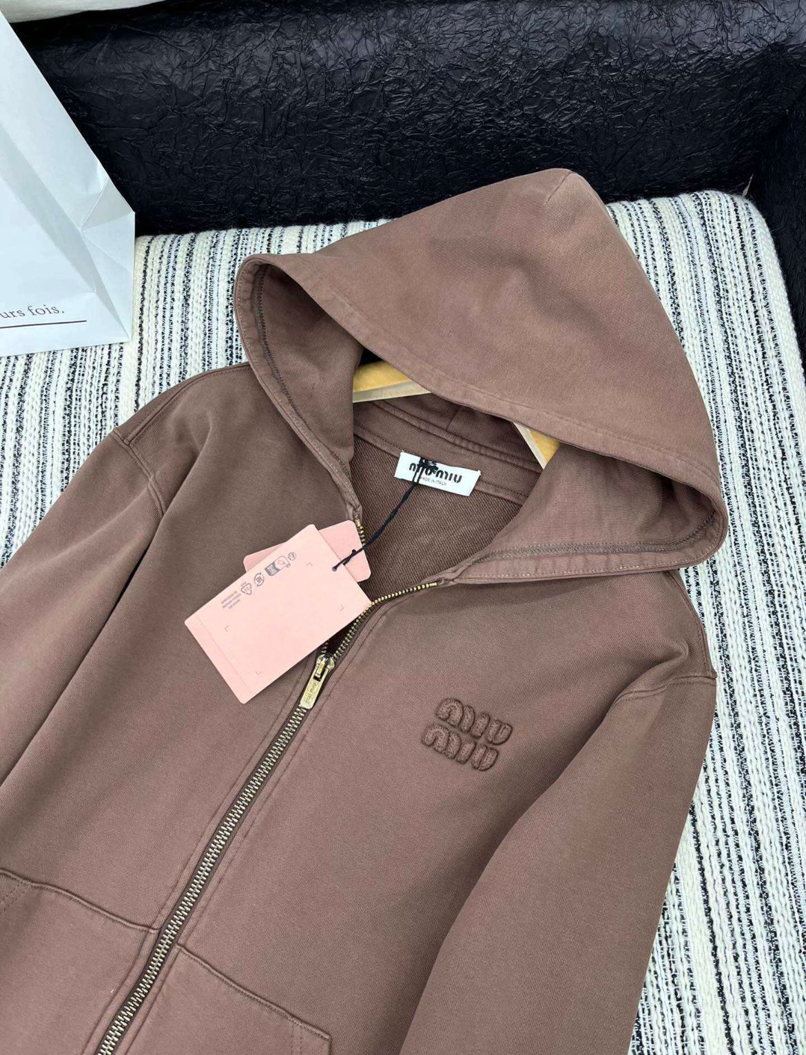 Sweat zipé miu vieux rose